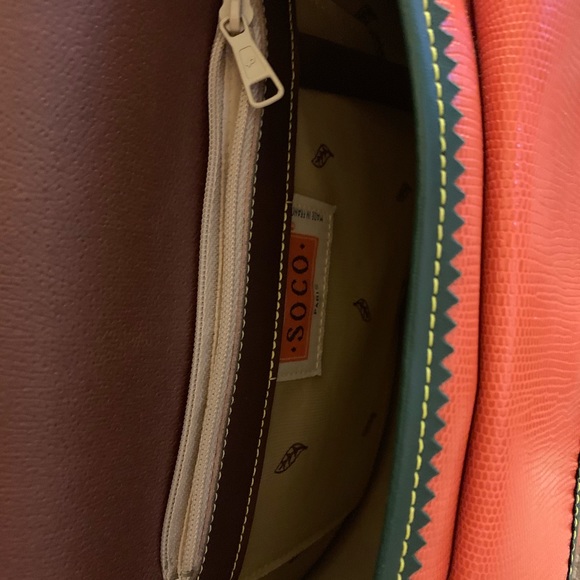 Orange and brown genuine leather saddle bag - Picture 8 of 8